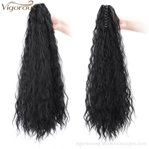 Vigorous Claw Jaw Ponytail Extension Long Curly Synthetic Hair Ponytail Extensions for Black White Women Natural Looking